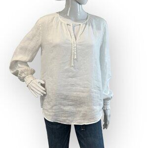 Anthropologies Cloth  Stone 100 Linen Long Sleeve Top